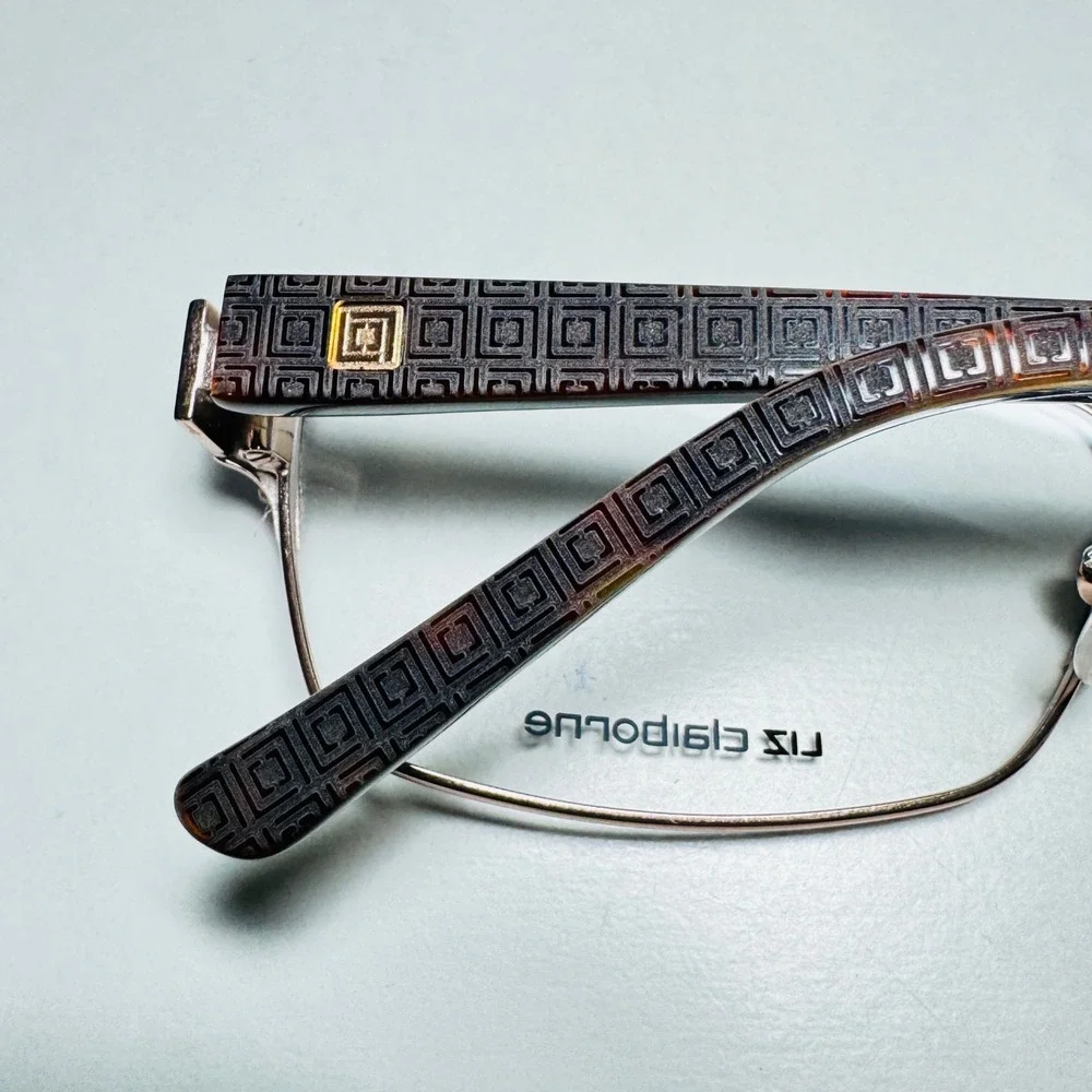 Liz Claiborne L622 Navy Blue Silver Stainless Steel Eyeglass Frames 54-17-135